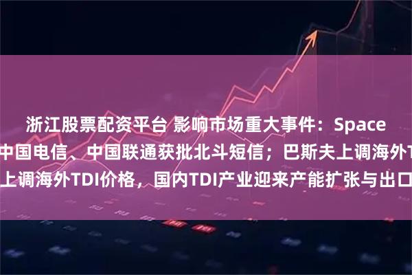 浙江股票配资平台 影响市场重大事件：SpaceX计划推出星链手机；中国电信、中国联通获批北斗短信；巴斯夫上调海外TDI价格，国内TDI产业迎来产能扩张与出口爆发双重红利